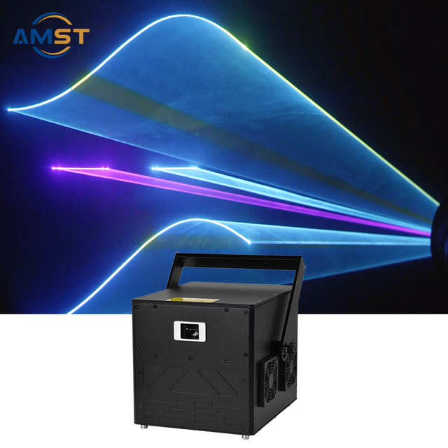 15W RGB Animation Laser Lamp Projector Powerful Stage Lighting Equipment DMX512 Control DJ LED Light for Wedding Party Disco