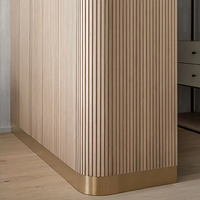 Panneau mural décoratif en placage de bois flexible, système de lambris mural intérieur en bois tambouré pour meubles, îlots et coins