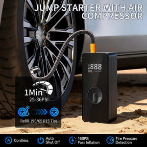 Démarreur de batterie de voiture portable 12V Supersafe Lithium 8000A avec compresseur d'air et gonfleur de pneus à arrêt automatique 150 PSI - Product Image 3