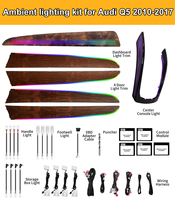 Kit d'éclairage d'ambiance dynamique à LED pour l'intérieur de voiture Audi Q5 2010-2017, accessoires de panneau de porte en bois carbone
