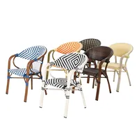 Chaises empilables de style bistrot parisien pour restaurant extérieur en plastique, table et chaise de bistrot de style français