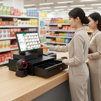 Système de point de vente en aluminium pour supermarché, écran tactile Windows 15,6'' avec WIFI, caisse enregistreuse, terminal de point de vente