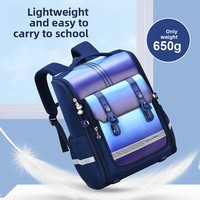 Mochila Escolar Impermeable de Gran Capacidad con Diseño Degradado para Niños, Protección de Columna, Ligera, para Niños y Niñas de Primaria