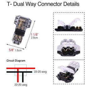 Conectores de Cable <span class=keywords><strong>Kalolary</strong></span> de 2 Pines y 2 Vías, Conectores de Cable Compactos Universales de Bajo Voltaje, Conectores en T para Cable Eléctrico de 18-22 AWG - Product Image 2
