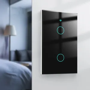 Automação Light Switch Control 2 Gang Smart Touch Switch Interruptor Wifi Wall Switches Para Smart Home Com Zigbee