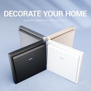 16A Wandcontactdoos Wit Zwart Goud Grijs PC Frame EU Standaard 1-voudig 1/2-weg Grote Wiplichtschakelaar met Indicatielampje - Product Image 2