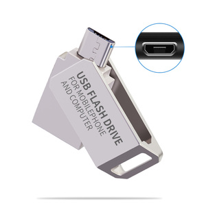 Nhà Máy biểu tượng tùy chỉnh mini otg + USB 2.0/3.0 Ổ Đĩa Flash 8GB 16GB 32GB da khóa xoay peddrive Stick vật liệu kim loại kho - Product Image 1