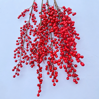 Dekorasi Ember Keberuntungan Buah Holly Fortune Sutra Buatan untuk Pernikahan Tahun Baru, Buah Kekayaan, Cetakan Injeksi Simulasi