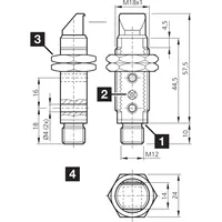 Barrières lumineuses et capteurs réflecteurs diffus de la série standard O-M18 OT18FMR600P3-B4 pour applications économiques et rentables
