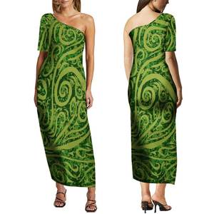 カスタム斜め肩マキシプロムドレス女性用ガウンプラスサイズポリネシアドレスサモア部族タタウドレスVestidos - Product Image 3