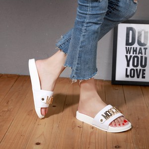 Sandales plates confortables et antidérapantes pour femmes, style décontracté, avec lettres, grandes tailles disponibles - Product Image 4