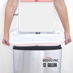 Sacs poubelle de cuisine BEIDOU-PAC à cordon, 13 gallons, 100 unités, très résistants, blancs et non parfumés - Product Image 3