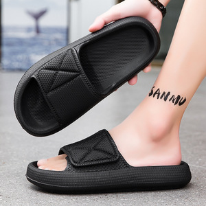 Men Adjustable Strap One Band Slippers Trendy <b>Soft</b> Sole Summer Slides Indoor Home Outdoor Beach Casual Footwear - Product Image 5