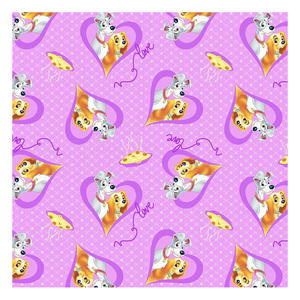 Bayan ve aşk köpek karikatür tasarımlar özel dijital baskı örgü giysi için Rayon kumaş 95 Rayon 5 Spandex - Product Image 2