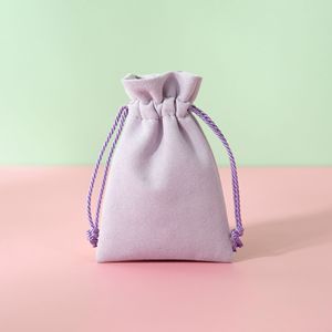Sac à bijoux en microfibre avec cordon de serrage, en velours, rectangulaire, 8x10cm, 15x20cm, pour emballage de colliers et pendentifs, emballage de vente - Product Image 2