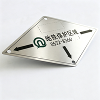 Placa de Señalización Direccional de Acero Inoxidable Personalizada con Impresión UV Antideslizante de Grado Comercial para Estaciones y Guías de Piso