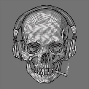 الجمجمة الساخنة الإصلاح حجر الراين نقل الحرارة للقميص - Product Image 1