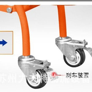 Stainless Steel Gas Cylinder Trolley 1010x430x720mm <b>Foldable</b> Four-Wheel Industrial Handcart Lake Blue - Product Image 2