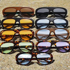 Nouvelles lunettes de soleil aviateur surdimensionnées unisexe, mode luxe, grande monture monobloc, dégradé rétro classique, protection UV400, légères - Product Image 2