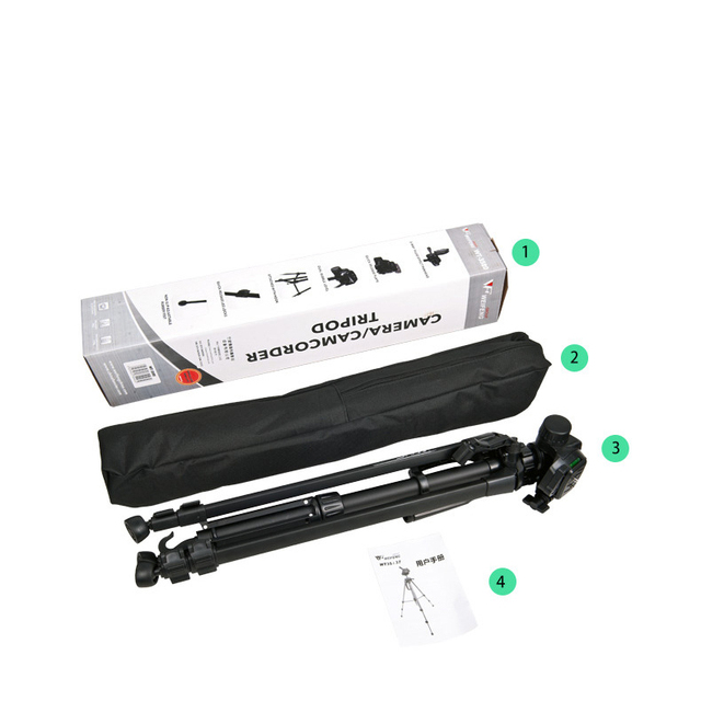 WeiFeng WT3540 Camera DV Tripod Camera Tripod Travel Portable Aluminum Tripod for Canon Nikon Sony Binoculars VCR