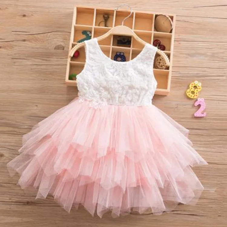 WEN abiti per bambini per bambine senza maniche o-collo Halter abito da sposa abbigliamento da festa per bambini