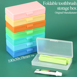 SUNSHING Foldable Toothbrush Case Small Travel Plastic Toothbrush <b>Storage</b> Portable Oral Care <b>Box</b> Kids Tooth Brush Container - Product Image 1