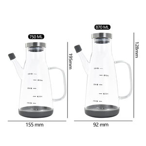 Grande alta borosilicato di vetro brocca di <span class=keywords><strong>olio</strong></span> con gocciolamento senza beccuccio per la cottura adatto per la salsa di soia di <span class=keywords><strong>olio</strong></span> d'oliva sciroppo - Product Image 2