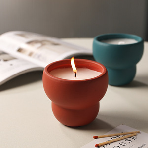 Scented Candles Round Cup-Shaped Soybean Mixed <b>Wax</b> Home Decoration Bedroom Decor 1 Wick <b>Machine</b>-Made - Product Image 3