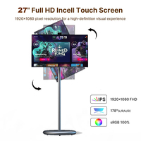 27 inç akıllı ekran 6 + 128g kablosuz Android TV taşınabilir akıllı televizyon Rollable Tiktok mobil Tablet için akıllı Tv