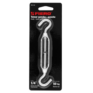 Fiero dieci-1/4G tensore zinco 1/4 \ "a gancio industriale zincato con applicazione industriale a corpo aperto - Product Image 1