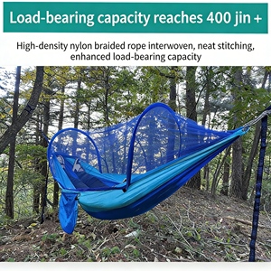 Hamac <span class=keywords><strong>de</strong></span> randonnée ultraléger avec poche <span class=keywords><strong>de</strong></span> rangement intégrée et moustiquaire minimaliste, tout en nylon ultra compact - Product Image 5