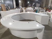 Bureau de réception moderne convertible circulaire blanc brillant pour hôtel, centre commercial, salle de sport et restaurants