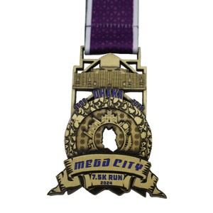 Taiyao Creative Metal Marathon Medal 7.5K Run Dhaka 2024 Durable <b>Engraved</b> <b>Trophy</b> - Product Image 1
