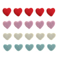 Cœurs en feutre de laine, pompons en feutre, décorations pour la Saint-Valentin, pour l'art DIY, l'artisanat, la décoration de la maison et des fêtes, guirlandes