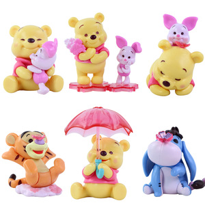 Gran oferta, cajas ciegas de moda, cura de dibujos animados, oso amarillo, cerdo, <span class=keywords><strong>Eeyore</strong></span>, cajas misteriosas, figuras de acción de PVC, juguetes, decoración, adornos para coche - Product Image 5