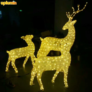 Đèn trang trí Giáng sinh ngoài trời Uplumin, khung đèn LED lớn hình tuần lộc 3D, dùng trang trí trung tâm thương mại - Product Image 3