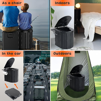 Toilette pliante portable imperméable de 25 L pour les aventures en plein air - Randonnée, escalade, camping, usage occasionnel et touristique, toutes saisons