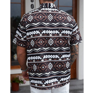 <span class=keywords><strong>Camicia</strong></span> da uomo con Aloha da uomo stampata a forma di Moq stile Hawaii a manica corta <span class=keywords><strong>camicia</strong></span> Casual in poliestere Spandex per le vacanze - Product Image 3
