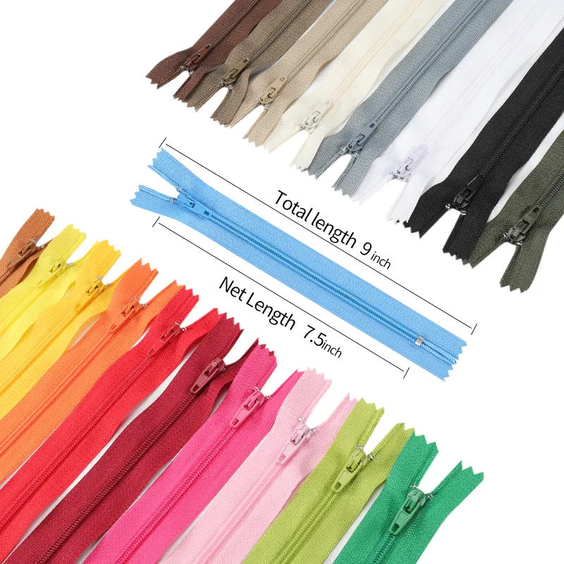 Cialda 25 colori con cerniera 48 ore consegna rapida chiusura zip in Nylon 3 # cerniera per borse pantaloni accessori per indumenti