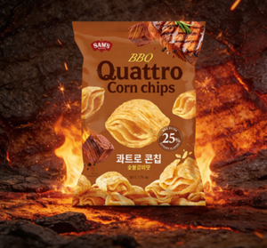 BBQ Quattro <b>Corn</b> Chips Korean Galbi Taste Smoky Meat Flavor Four Layer Wave Crunchy <b>Corn</b> <b>Snack</b> Wholesale Bulk - Product Image 1