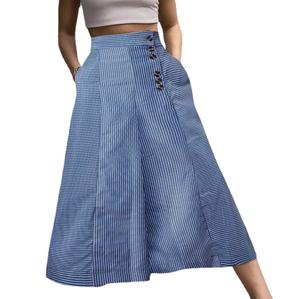 Pantalon à carreaux vintage pour femmes Pantalon à jambes larges élégant Pantalon de bureau taille haute Pantalon décontracté Grille ample Pantalon surdimensionné - Product Image 2