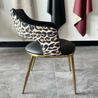 Maison de luxe moderne Design Sentiment imprimé léopard Chaise de salle à manger Retro Senior Minimalist Dressing Makeup Chair