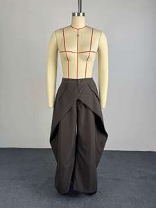 <span class=keywords><strong>Pantalon</strong></span> de costume drapé tendance pour <span class=keywords><strong>femme</strong></span>, taille haute, coupe large, élégant, décontracté et chic, pour le bureau - Product Image 6