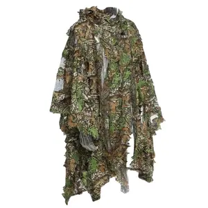 Xinxing-Conjunto de traje Ghillie de caza, biónica 3D camuflaje de hoja, Poncho de selva de bosque, Poncho de caza duradero