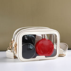 <b>Makeup</b> Bag Custom Logo Leather Travel <b>Makeup</b> Bag Cute Cosmetic Organizer Pouch for Travel Clear <b>Makeup</b> Bag for Women - Product Image 2
