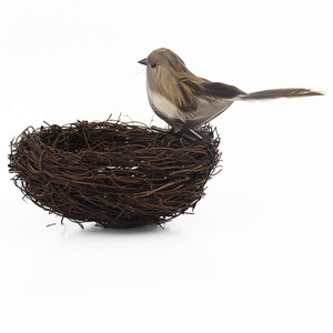 Nido de Pájaro Artificial, Decoración para el Hogar, Adorno Artístico con Plumas, Diseño Biomimético Hecho a Mano para la Habitación de los Niños - Product Image 5