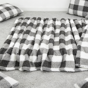 Kanepe için Ekose Polar Battaniye, Siyah Beyaz Kareli Flanel Battaniye, Kadınlar ve Erkekler için Yumuşak Buffalo Ekose Dekoratif Battaniye - Product Image 6