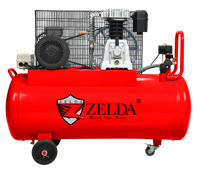 Kompresor Udara ZELDA 100L Stasioner Industri 220V 8 Bar Berpelumas Berpendingin Udara Bertenaga AC Senyap Penggerak Sabuk
