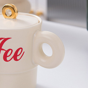Custom Logo Creative Couples 380Ml 12Oz Porcelain Tea <b>Cup</b> Cute Water <b>Cup</b> Milk Tea Breakfast <b>Cup</b> <b>Ceramic</b> Coffee Mug With Gold Lid - Product Image 6