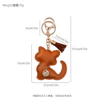 Porte-clés chat mignon en cuir PU avec strass, breloque monnaie, pendentif animal pour sac, cadeau pour femmes et filles